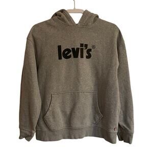 Levi’s Relaxed Grey Hooded Sweatshirt Size M Outerwear Pullover Long Sleeve